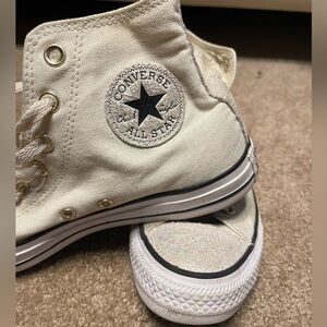 RARE Opalescent and Off White High Top Converse